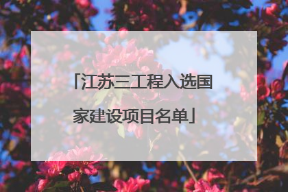 江苏三工程入选国家建设项目名单