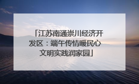 江苏南通崇川经济开发区：端午传情暖民心 文明实践润家园