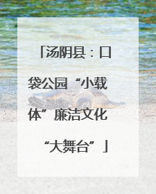 汤阴县：口袋公园“小载体”廉洁文化“大舞台”