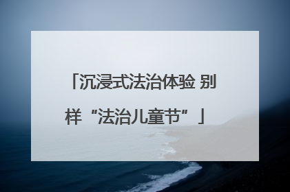 沉浸式法治体验 别样“法治儿童节”