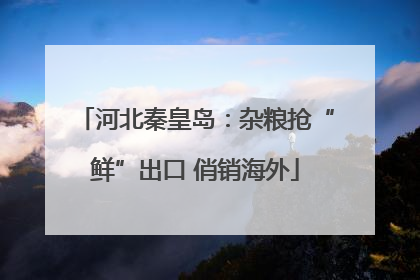 河北秦皇岛：杂粮抢“鲜”出口 俏销海外