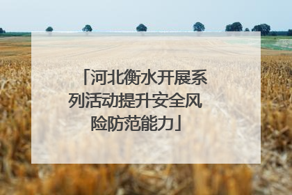 河北衡水开展系列活动提升安全风险防范能力