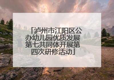 泸州市江阳区公办幼儿园优质发展第七共同体开展第四次研修活动