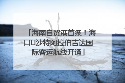 海南自贸港首条！海口⇌沙特阿拉伯吉达国际客运航线开通