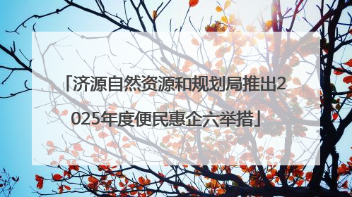 济源自然资源和规划局推出2025年度便民惠企六举措
