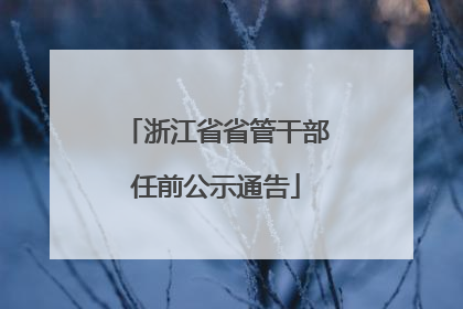 浙江省省管干部任前公示通告