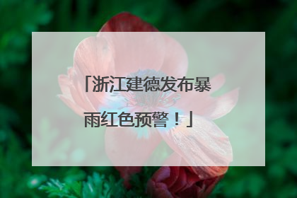 浙江建德发布暴雨红色预警！