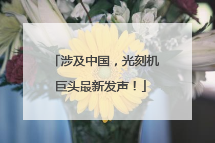 涉及中国，光刻机巨头最新发声！