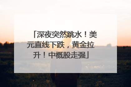 深夜突然跳水！美元直线下跌，黄金拉升！中概股走强