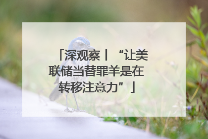 深观察丨“让美联储当替罪羊是在转移注意力”