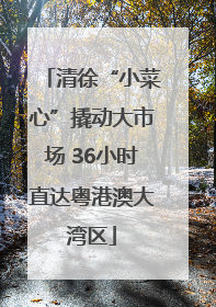 清徐“小菜心”撬动大市场 36小时直达粤港澳大湾区