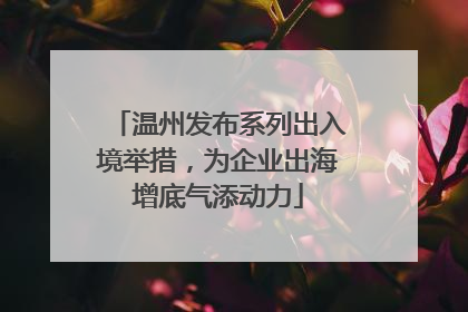 温州发布系列出入境举措，为企业出海增底气添动力