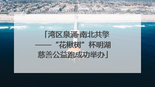 湾区泉涌·南北共擎——“花楸树”杯明湖慈善公益跑成功举办