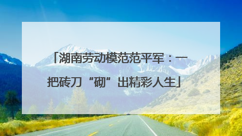 湖南劳动模范范平军：一把砖刀“砌”出精彩人生