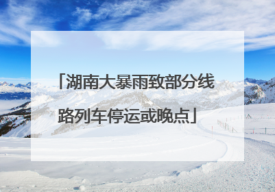湖南大暴雨致部分线路列车停运或晚点