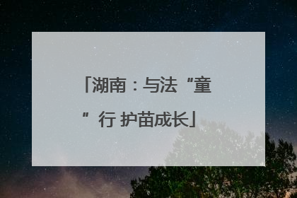 湖南：与法“童”行 护苗成长