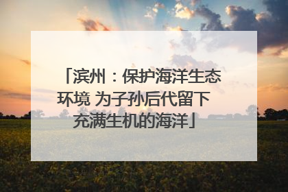 滨州：保护海洋生态环境 为子孙后代留下充满生机的海洋