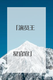 演员王星官宣