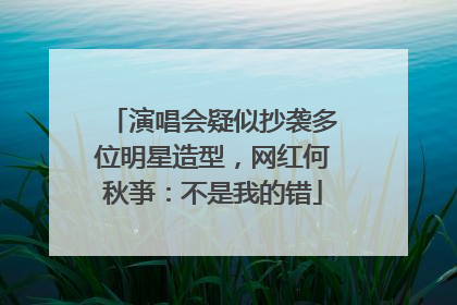 演唱会疑似抄袭多位明星造型，网红何秋亊：不是我的错