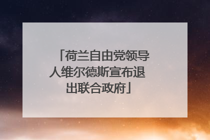 荷兰自由党领导人维尔德斯宣布退出联合政府