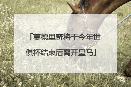 莫德里奇将于今年世俱杯结束后离开皇马