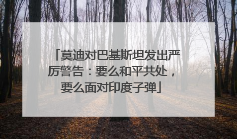 莫迪对巴基斯坦发出严厉警告：要么和平共处，要么面对印度子弹