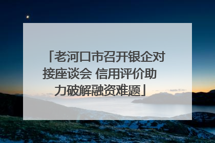 老河口市召开银企对接座谈会 信用评价助力破解融资难题