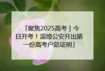 聚焦2025高考｜今日开考！淄博公安开出第一份高考户籍证明