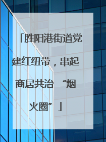 胜阳港街道党建红纽带，串起商居共治 “烟火圈”
