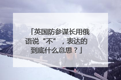 英国防参谋长用俄语说“不”，表达的到底什么意思？
