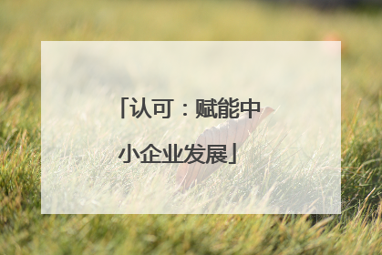 认可：赋能中小企业发展