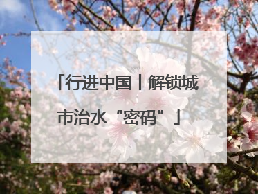 行进中国丨解锁城市治水“密码”