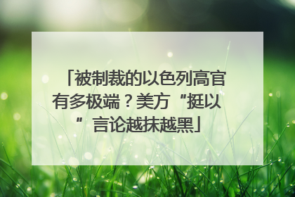 被制裁的以色列高官有多极端？美方“挺以”言论越抹越黑