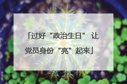 过好“政治生日” 让党员身份“亮”起来