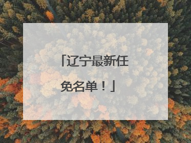 辽宁最新任免名单！