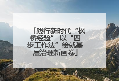 践行新时代“枫桥经验” 以“四步工作法”绘就基层治理新画卷
