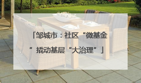 邹城市：社区“微基金”撬动基层“大治理”