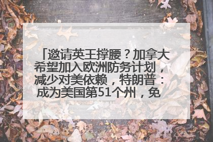 邀请英王撑腰？加拿大希望加入欧洲防务计划，减少对美依赖，特朗普：成为美国第51个州，免费用“金穹”