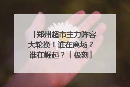 郑州超市主力阵容大轮换！谁在离场？谁在崛起？丨极刻