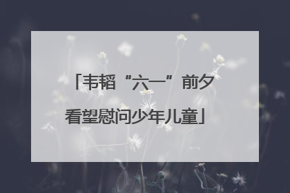韦韬“六一”前夕看望慰问少年儿童
