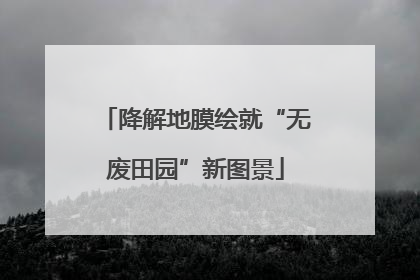 降解地膜绘就“无废田园”新图景