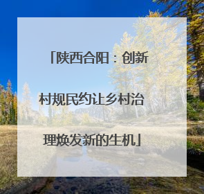 陕西合阳：创新村规民约让乡村治理焕发新的生机