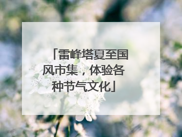 雷峰塔夏至国风市集，体验各种节气文化