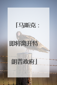 马斯克：即将离开特朗普政府