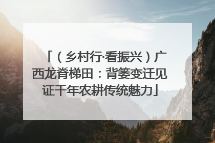 （乡村行·看振兴）广西龙脊梯田：背篓变迁见证千年农耕传统魅力