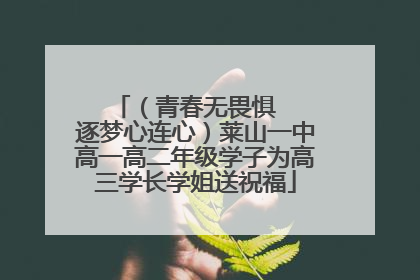 （青春无畏惧   逐梦心连心）莱山一中高一高二年级学子为高三学长学姐送祝福