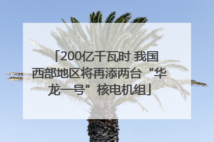 200亿千瓦时 我国西部地区将再添两台“华龙一号”核电机组