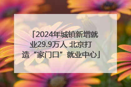 2024年城镇新增就业29.9万人 北京打造“家门口”就业中心