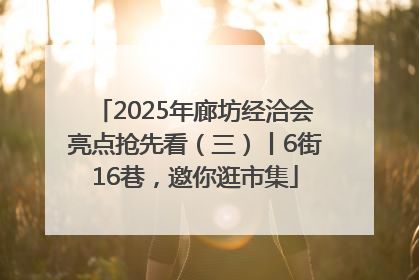 2025年廊坊经洽会亮点抢先看（三）丨6街16巷，邀你逛市集