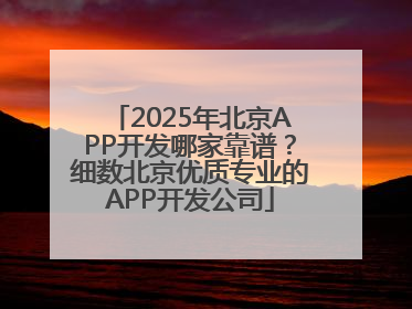 2025年北京APP开发哪家靠谱？细数北京优质专业的APP开发公司